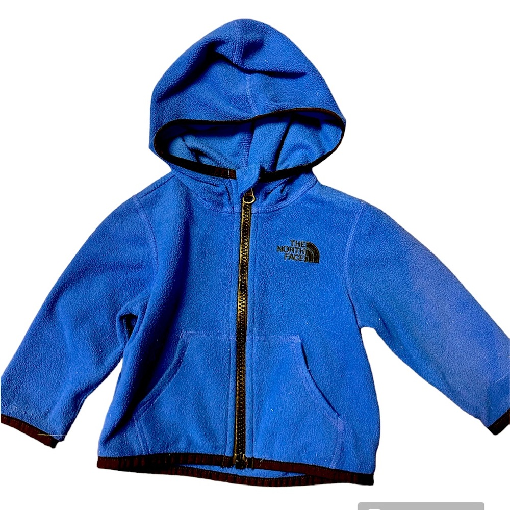 EUC North Face Fleece Jacket, Size 3-6 months. Blue